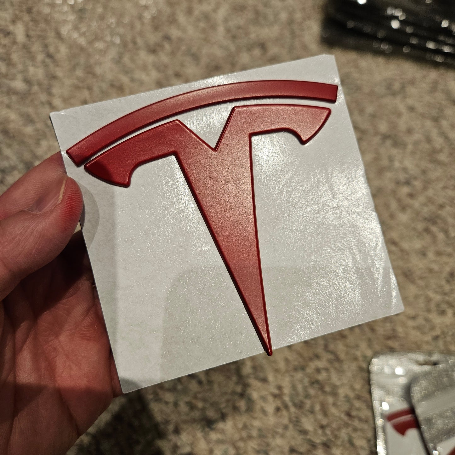 Tesla Emblem Logo Model Y Rear Trunk Red NEW