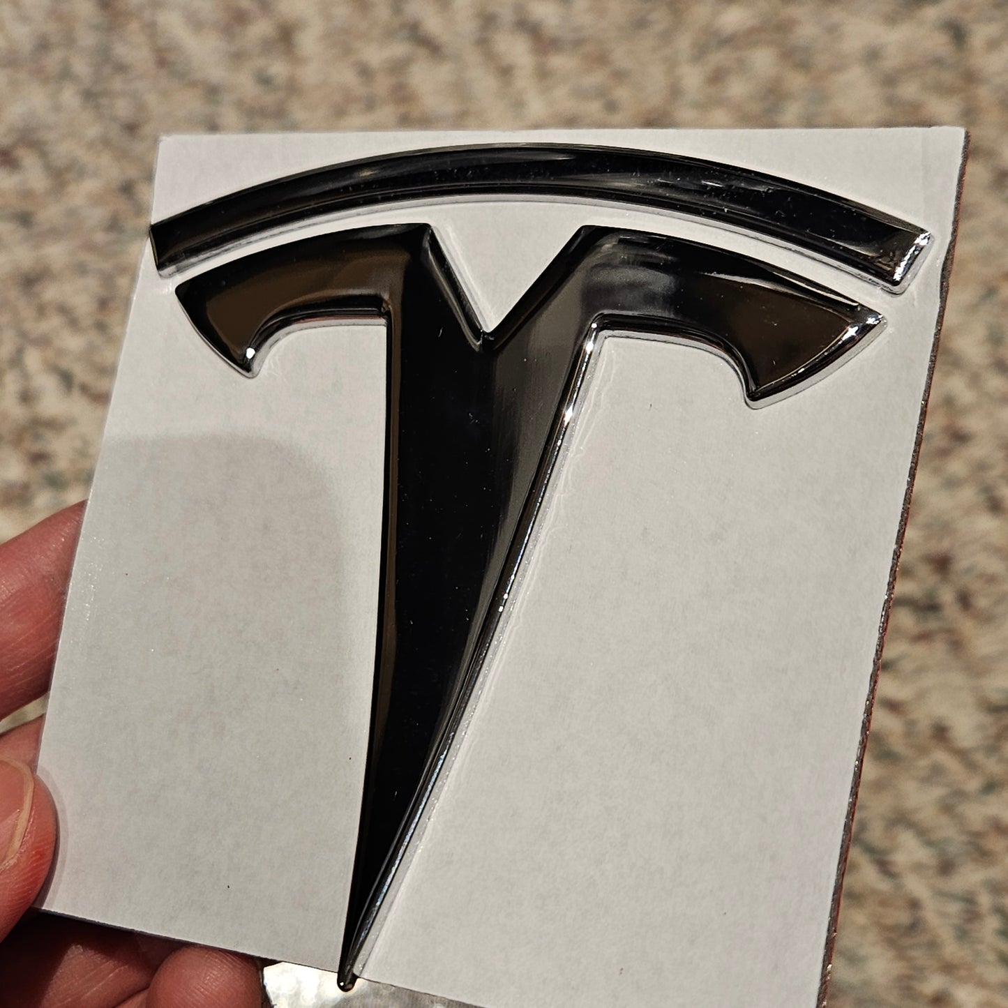 Tesla emblem model Y Rear Trunk Logo silver NEW