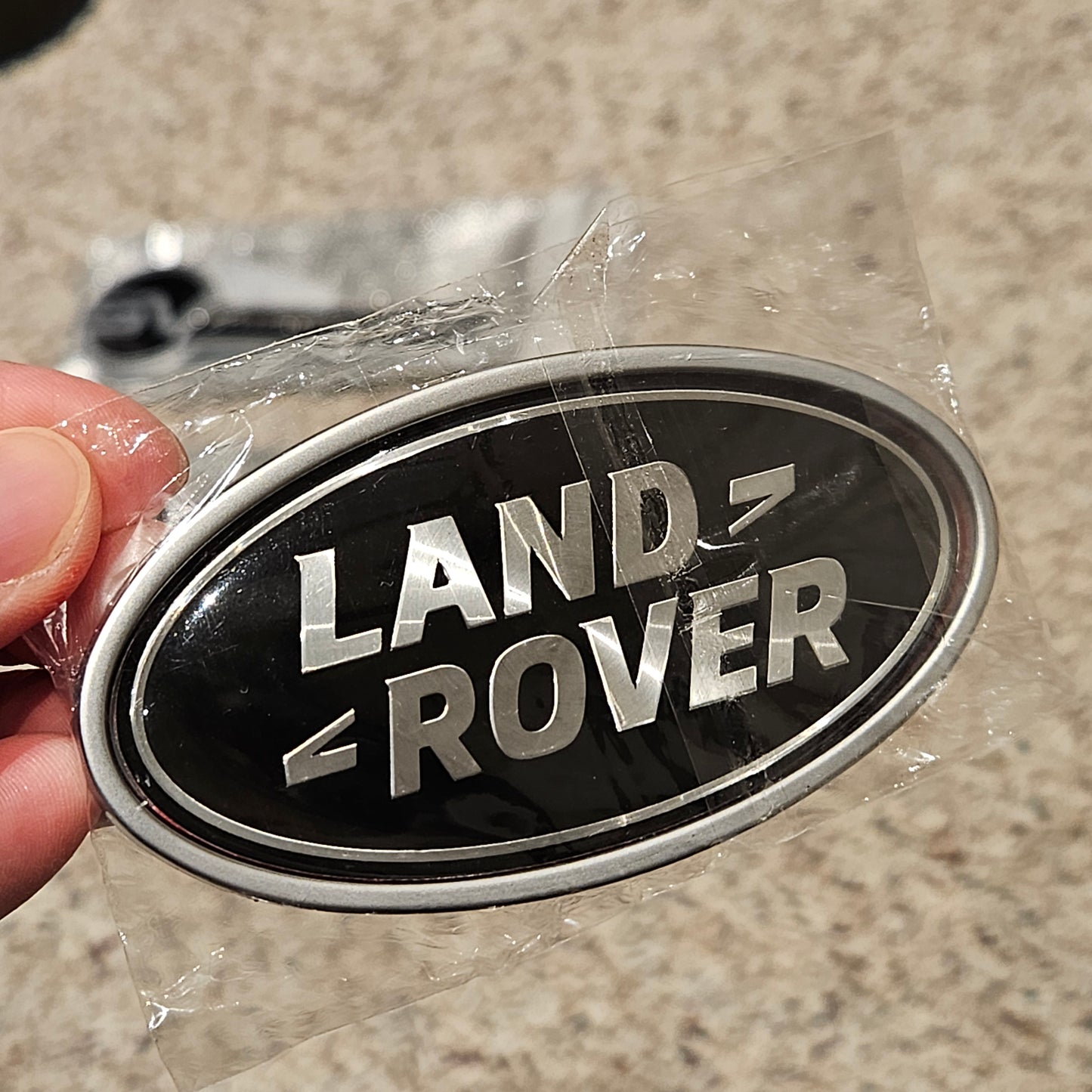 Land Rover Badge Rear Trunk Black Silver 9cm NEW