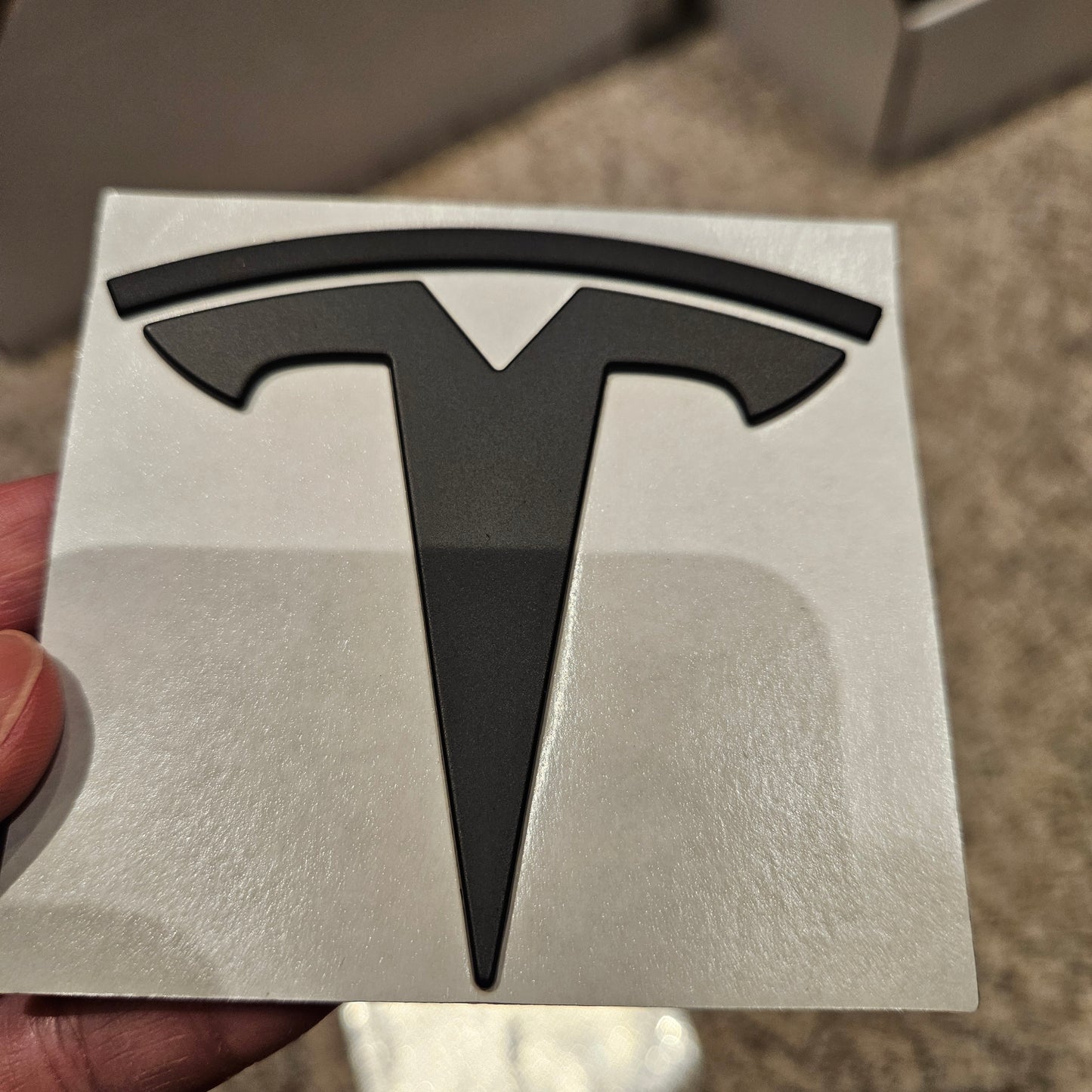 Tesla emblem logo model 3 rear trunk matte black NEW