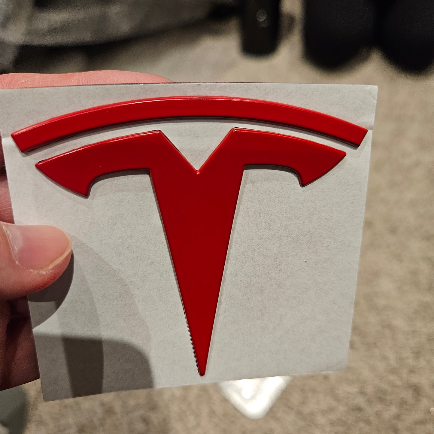Tesla Emblem Logo Model 3 Rear Trunk Red NEW