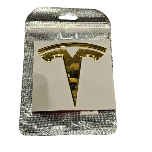 Tesla emblem logo model Y rear trunk gold NEW