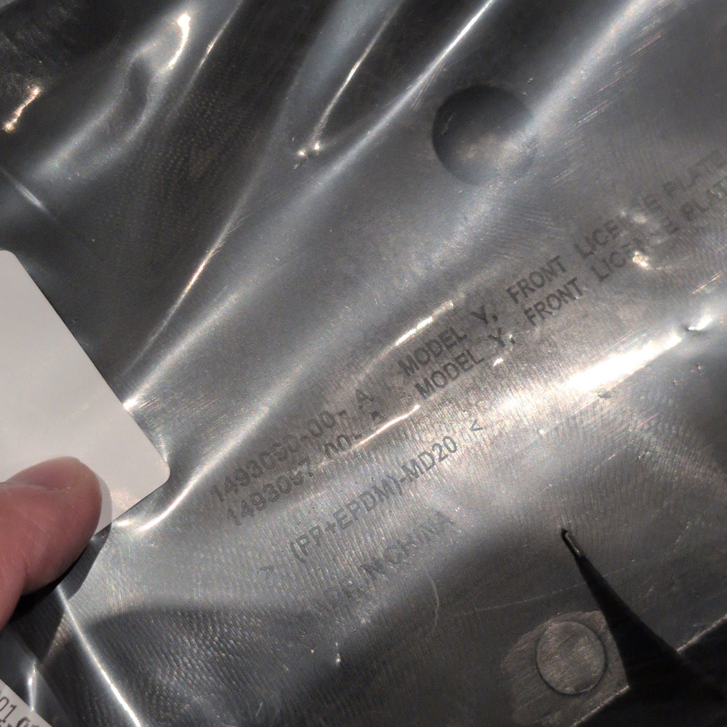 Tesla 1493090-00-A Model Y Front License Plate Bracket New