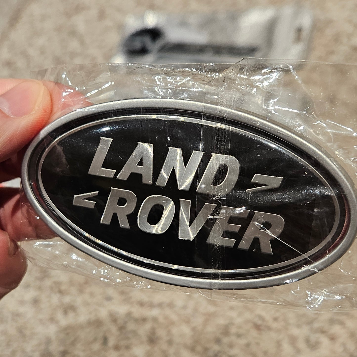 Land Rover Badge Rear Trunk Black Silver 9cm NEW