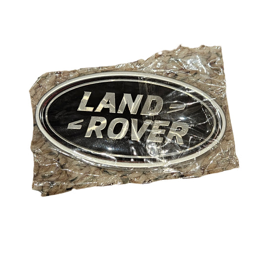 Land Rover Badge Rear Trunk Black Silver 9cm NEW