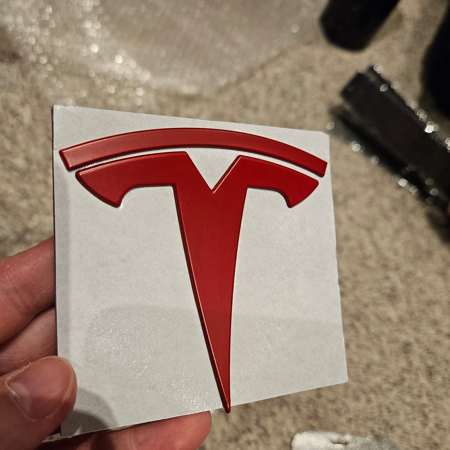 Tesla Emblem Logo Model Y Rear Trunk Red NEW