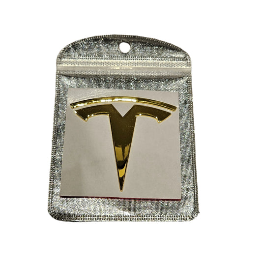 Tesla emblem logo model 3 rear trunk gold NEW