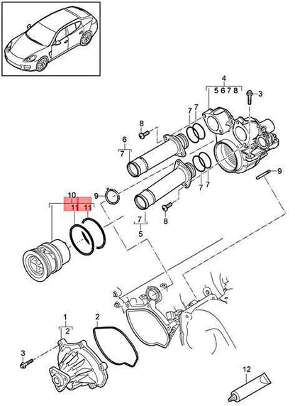 OEM 94810670700 Porsche Thermostat Intake Socket Seal