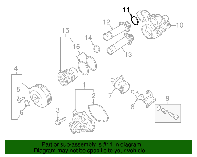 OEM 99970108340  Thermostat Housing O-Ring