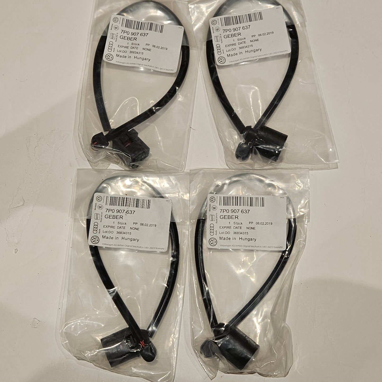 4PCS OEM 7P0907637  Brake Pad Wear Sensor - Priced Each