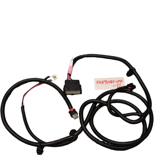 Wiring harness with connectors on a white background