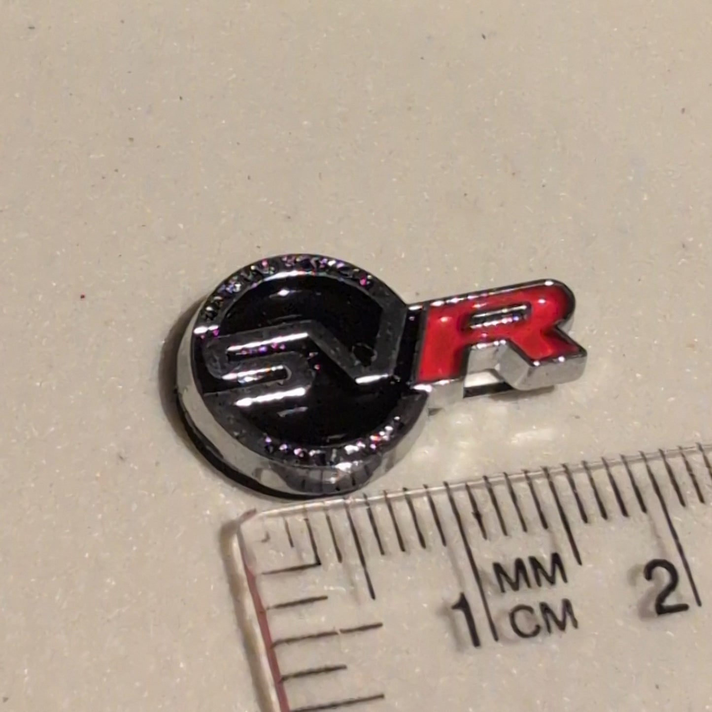 Land Rover SVR Badge Logo mini Gloss Silver Red 2cm