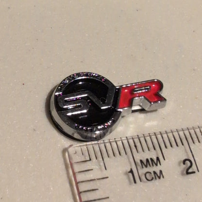 Land Rover SVR Badge Logo mini Gloss Silver Red 2cm