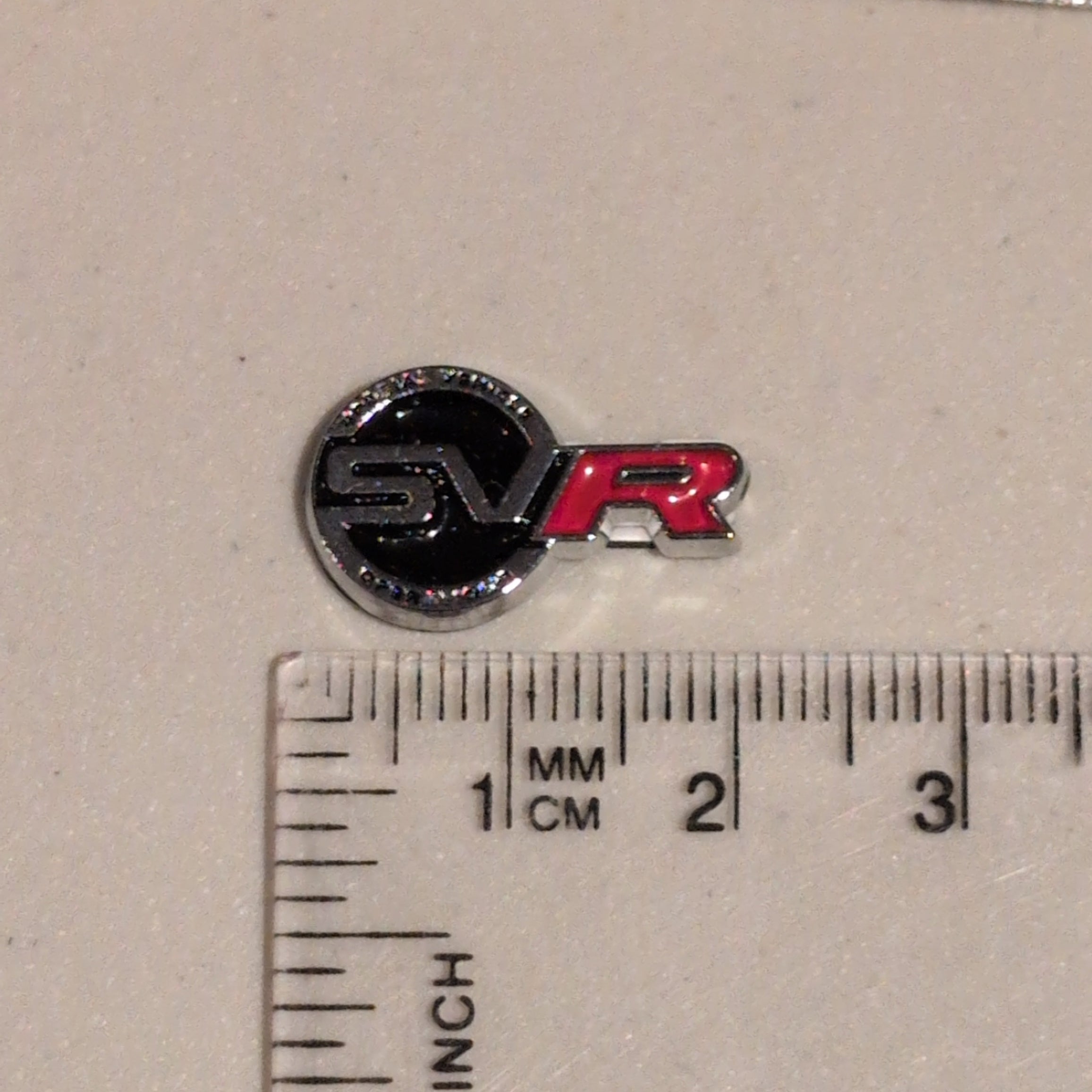 Land Rover SVR Badge Logo mini Gloss Silver Red 2cm – Areion Auto Parts